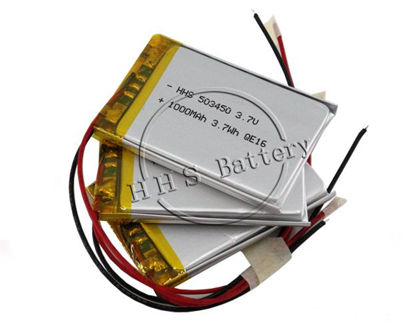 3.7v 503450 1000mAH Lipo rechargeable Lithium Polymer Battery with PCB for GPS traker