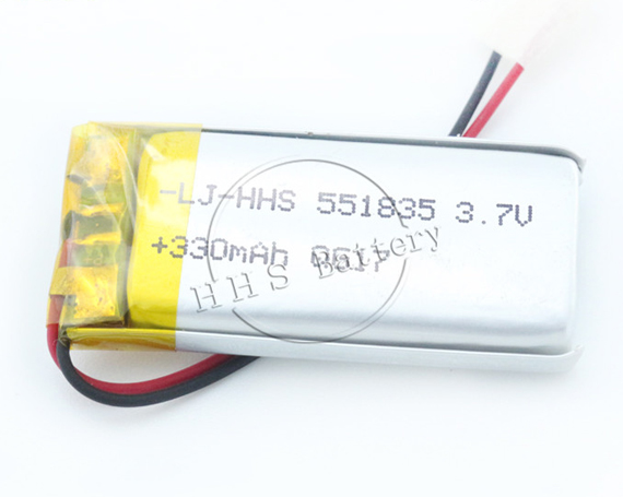 Original 551835 3.7V 330mAh rechargeable lipo ion battery for intelligent bracelet