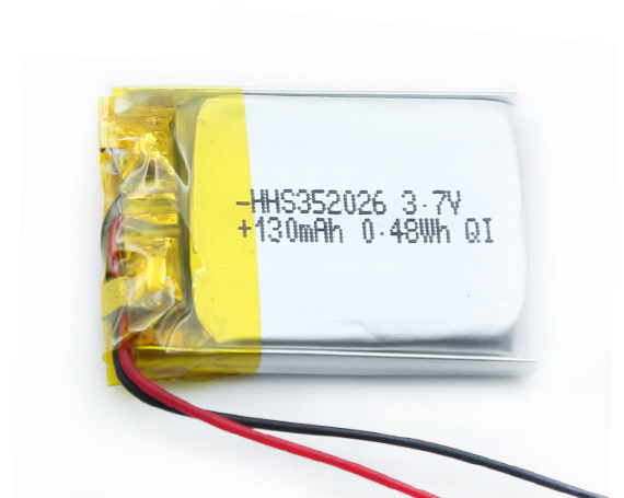 3.7V 130mAh Li-ion polymer battery (HHS-352026)